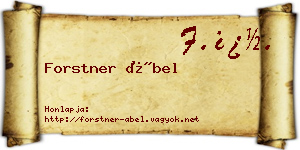 Forstner Ábel névjegykártya